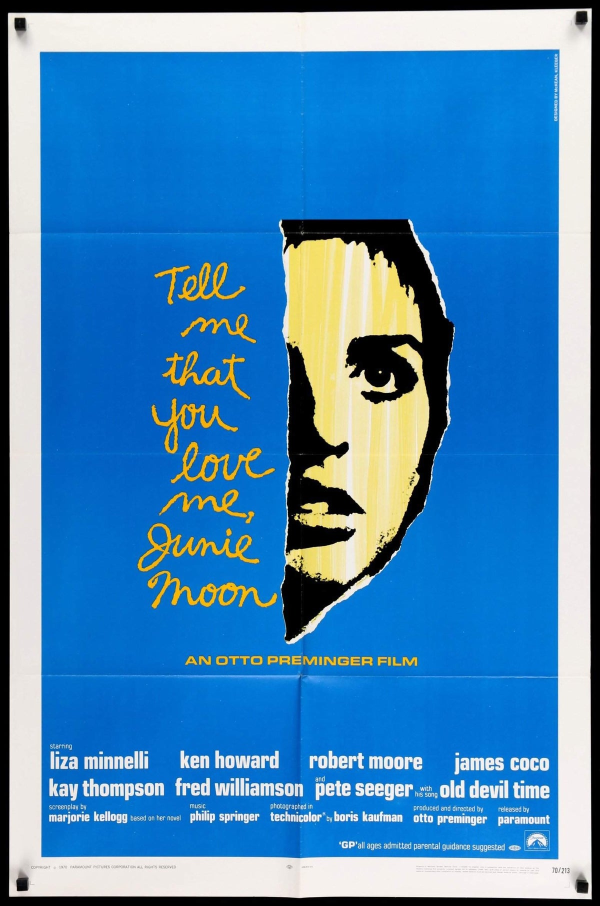 Tell Me That You Love Me, Junie Moon (1970) original movie poster for sale at Original Film Art - Vintage Movie Posters