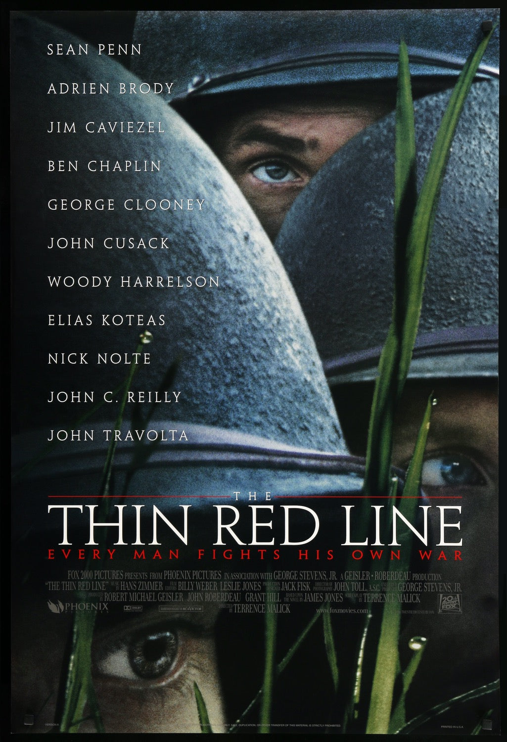 Thin Red Line (1998) original movie poster for sale at Original Film Art - Vintage Movie Posters