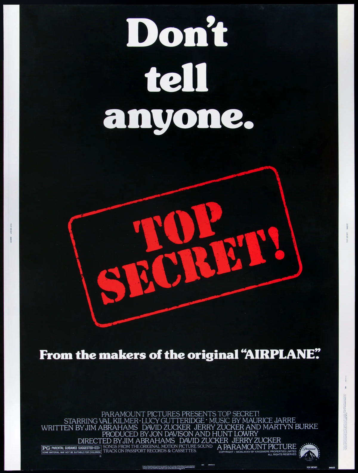 Top Secret (1984) original movie poster for sale at Original Film Art