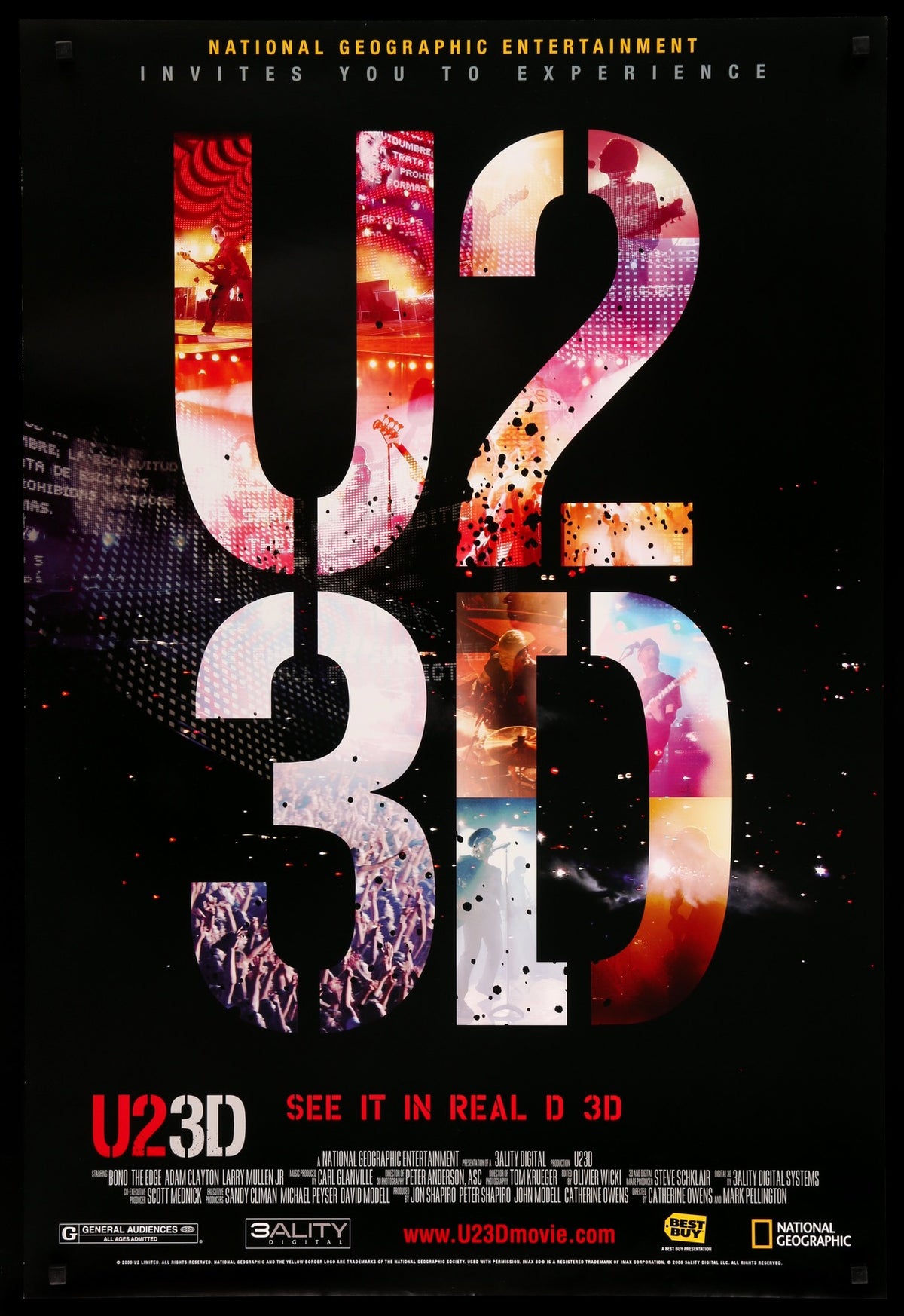 U2 3D (2007) original movie poster for sale at Original Film Art - Vintage Movie Posters