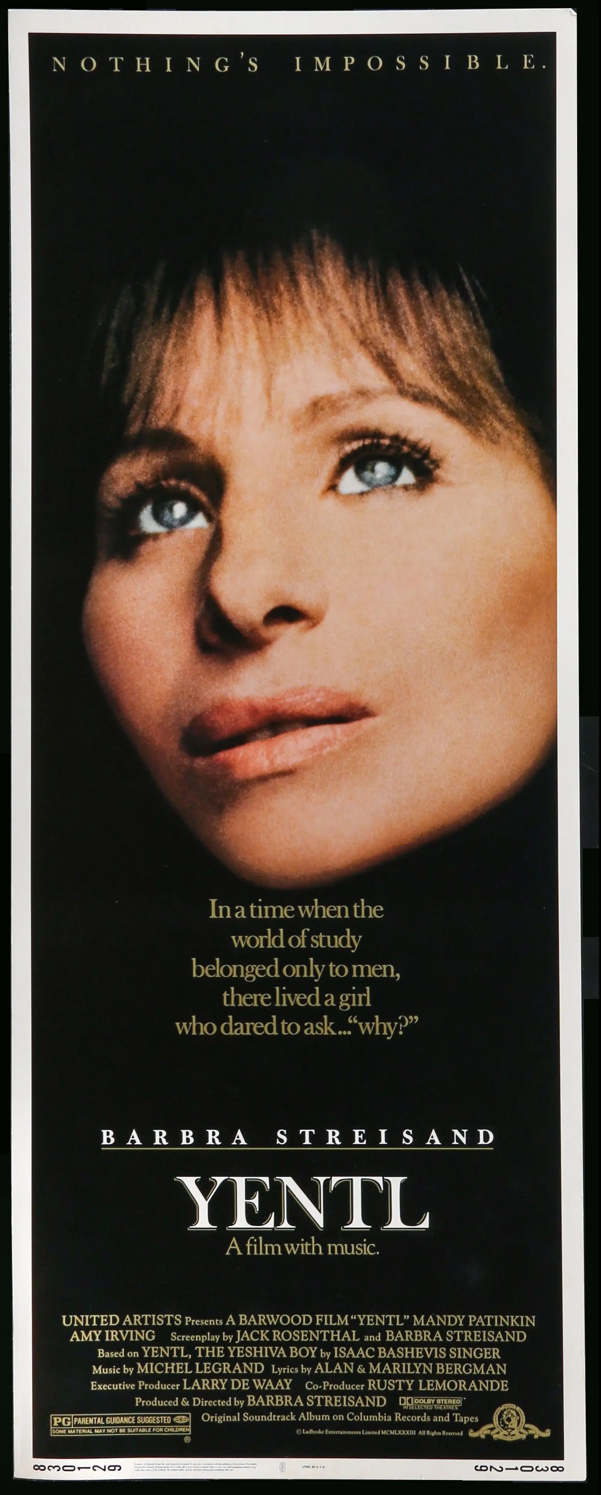 Yentl (1983) original movie poster for sale at Original Film Art - Vintage Movie Posters