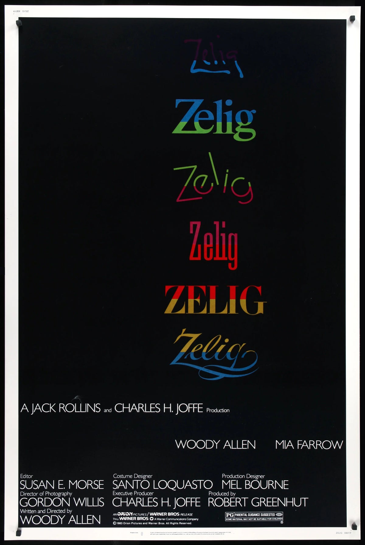 Zelig (1983) original movie poster for sale at Original Film Art - Vintage Movie Posters