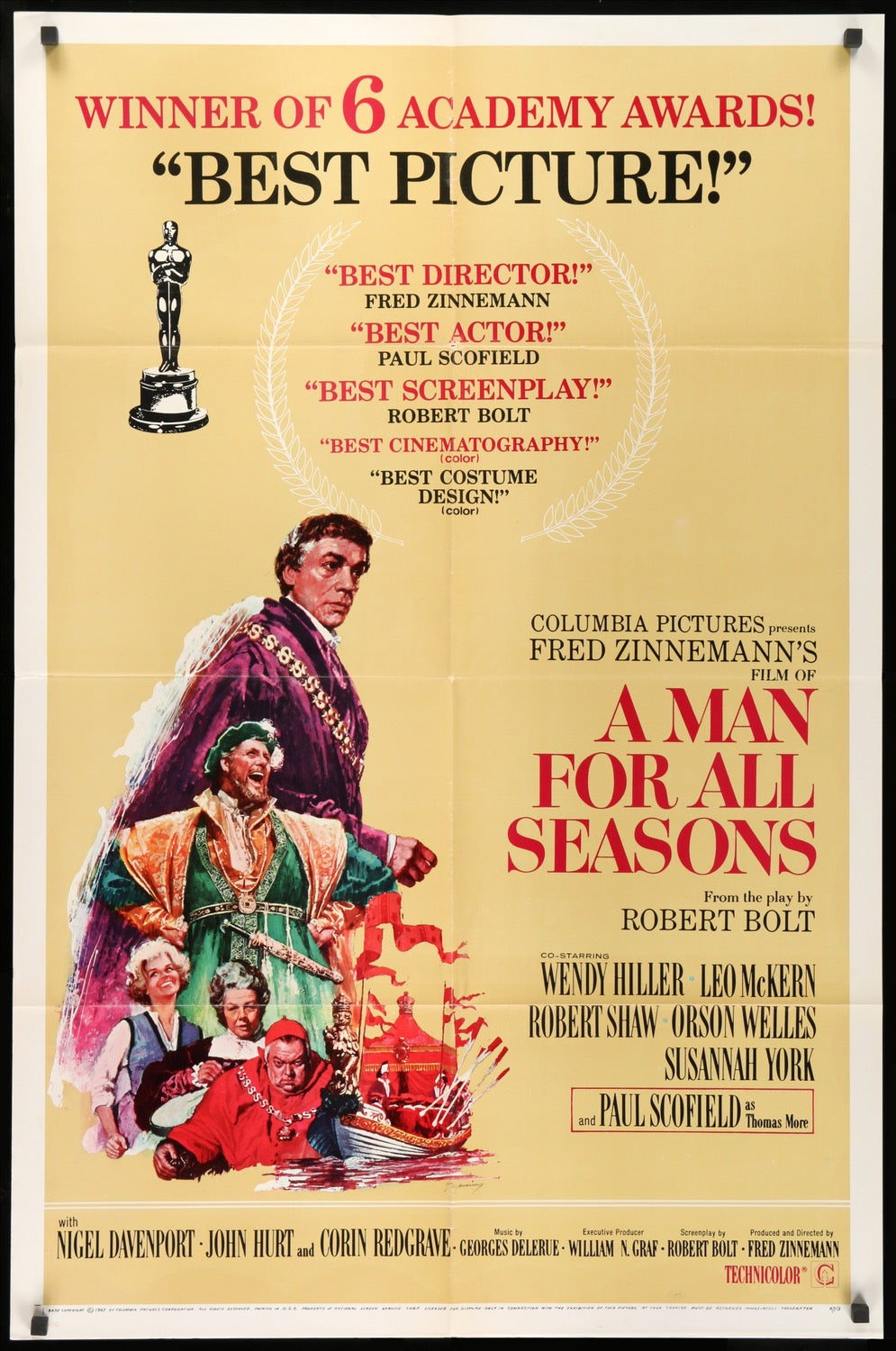 A Man for All Seasons (1966) original movie poster for sale at Original Film Art