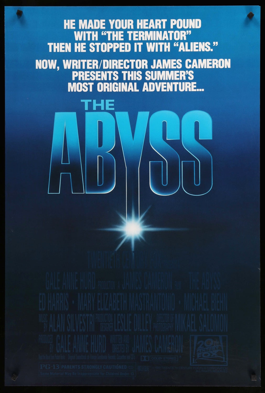 Abyss (1989) original movie poster for sale at Original Film Art - Vintage Movie Posters