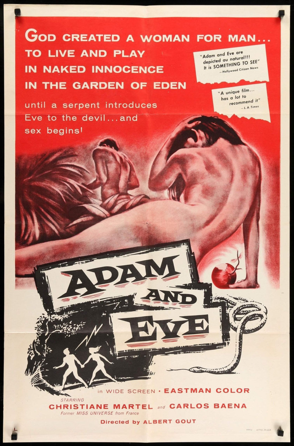 Adam and Eve (1956) Original One-Sheet Movie Poster - Original Film Art ... Adam and Eve (1956) Original One-Sheet Movie Poster - Original Film Art ...