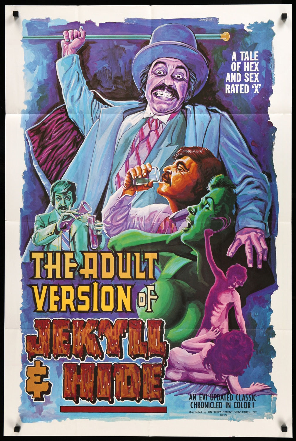 Adult Version of Jekyll &amp; Hide (1972) original movie poster for sale at Original Film Art - Vintage Movie Posters
