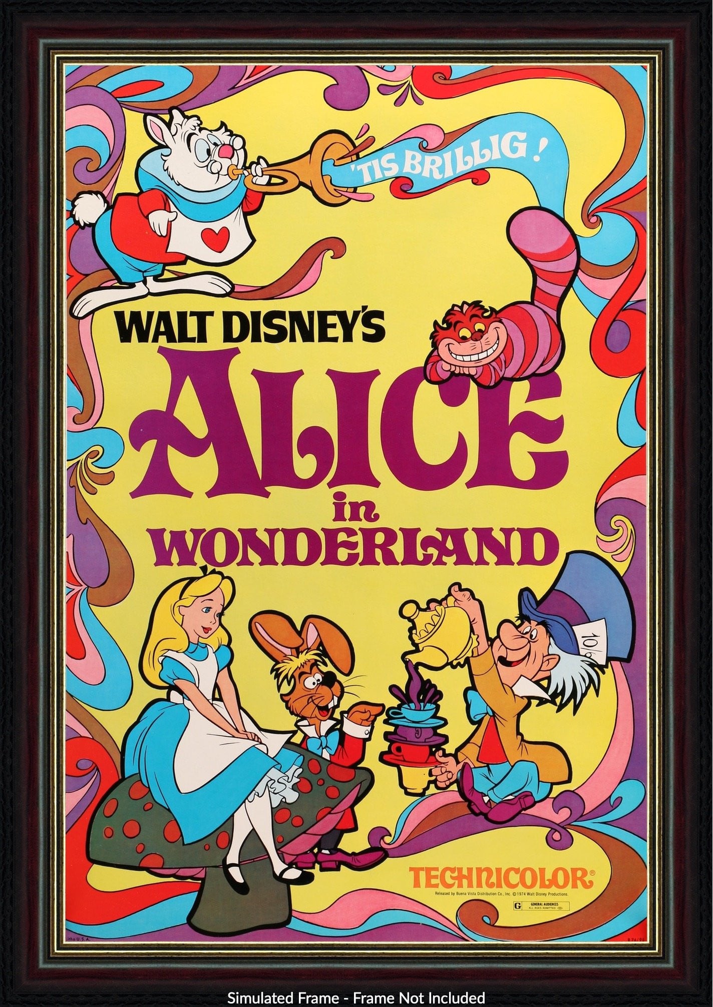 Alice in Wonderland 1951 Original Window Card Movie Poster Original Film Art Vintage Movie Posters
