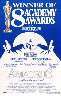 Amadeus (1984) original movie poster for sale at Original Film Art - Vintage Movie Posters
