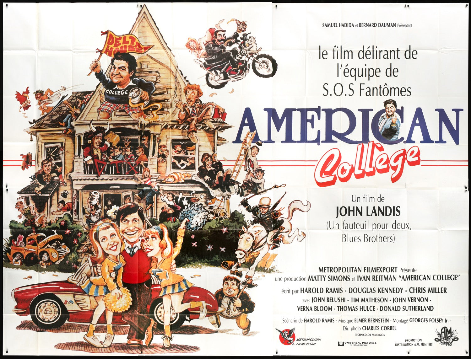Animal House (1978) Original R1985 French 8 Panel Movie Poster