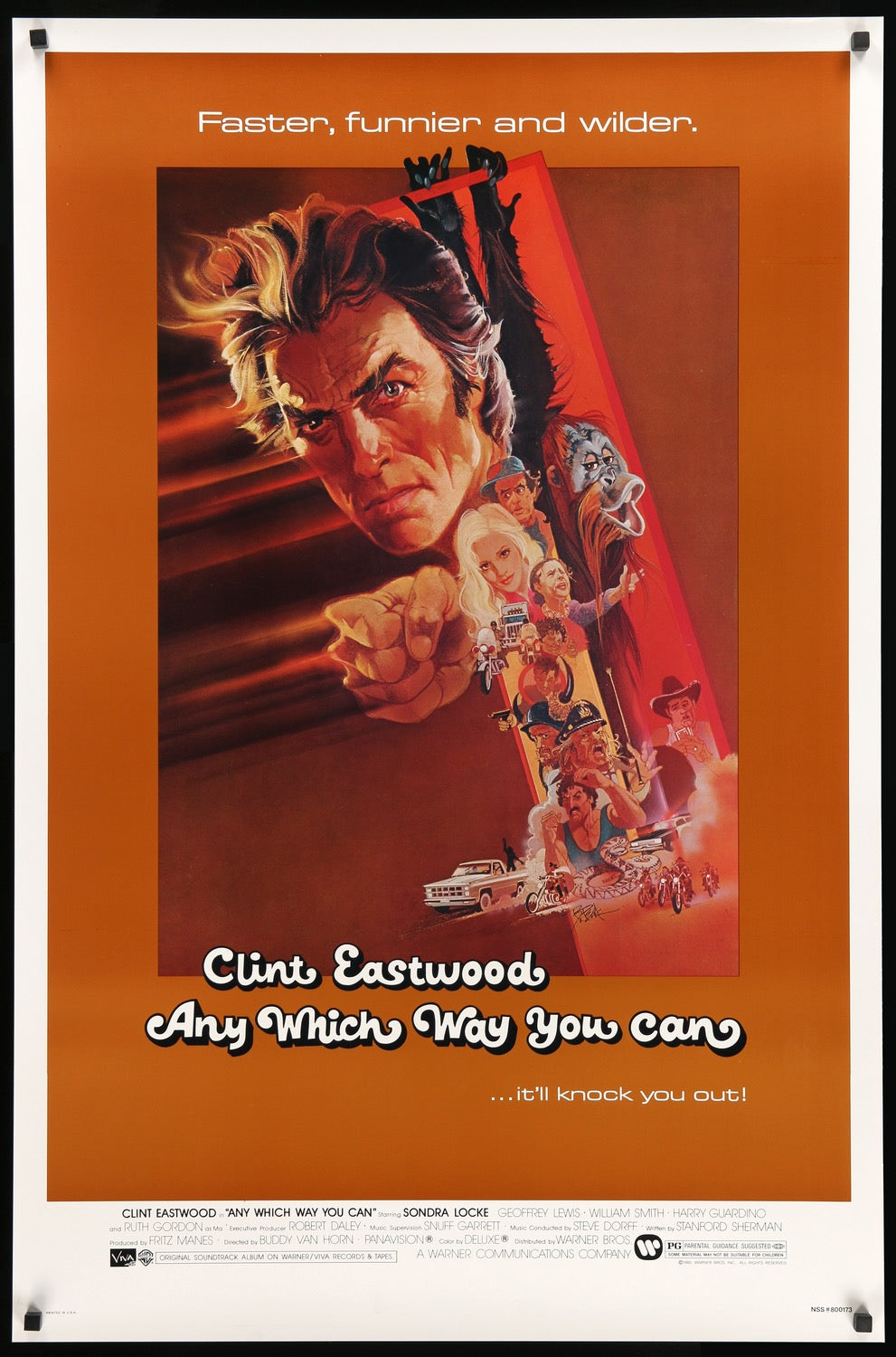 Any Which Way You Can 1980 One Sheet Movie Poster Original Film Art Vintage Movie Posters