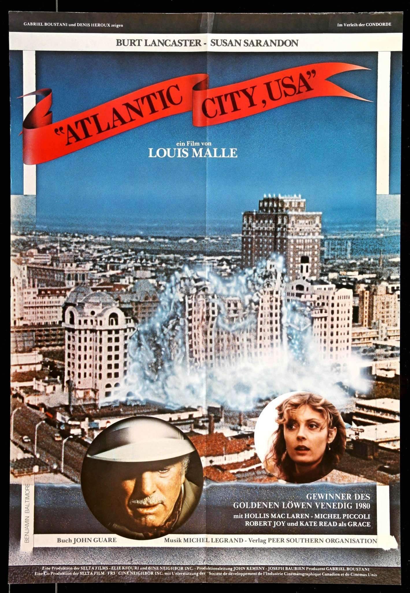 Atlantic City (1980) Original German Movie Poster - 23 x 33