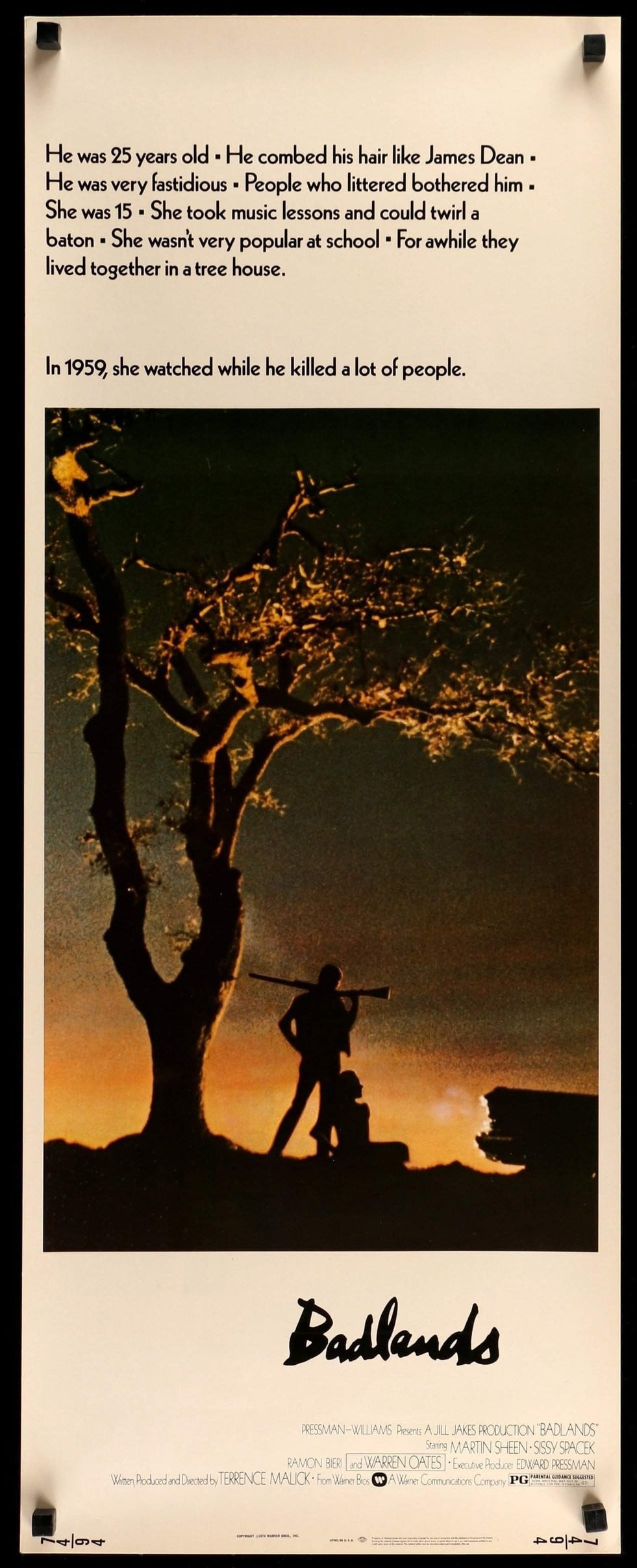 Badlands (1974) original movie poster for sale at Original Film Art - Vintage Movie Posters
