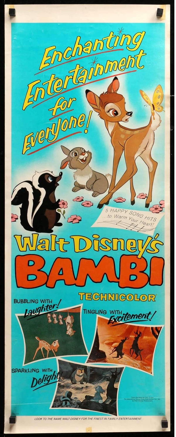 Bambi (1942) Original Insert Movie Poster - 14