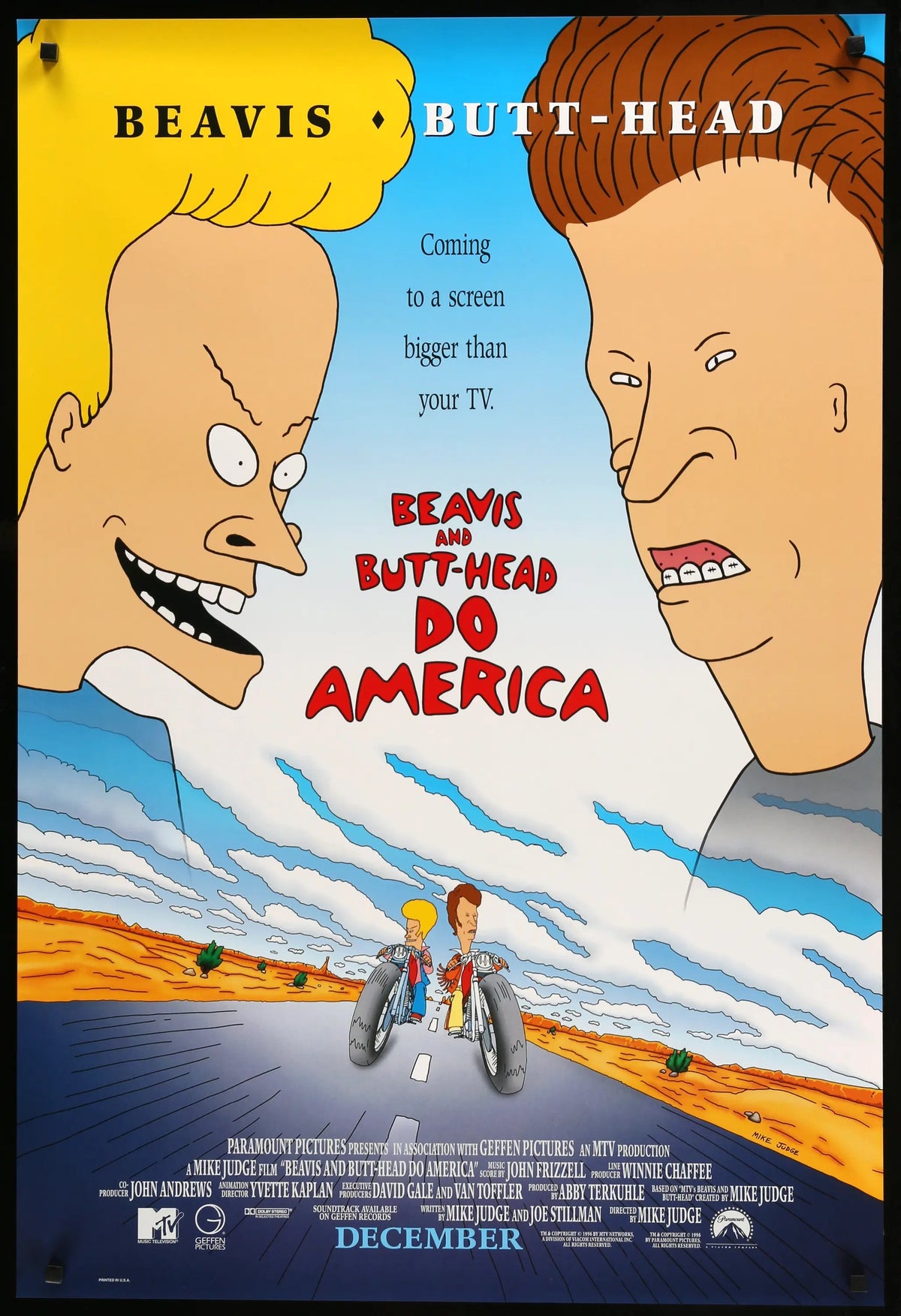 Beavis and Butt-Head Do America (1996) original movie poster for sale at Original Film Art