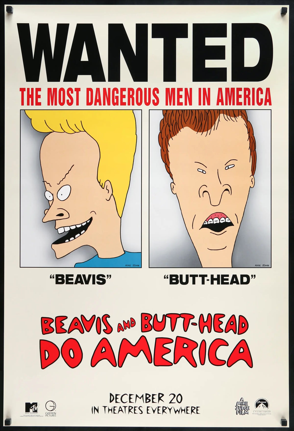Beavis and Butt-Head Do America (1996) original movie poster for sale at Original Film Art - Vintage Movie Posters
