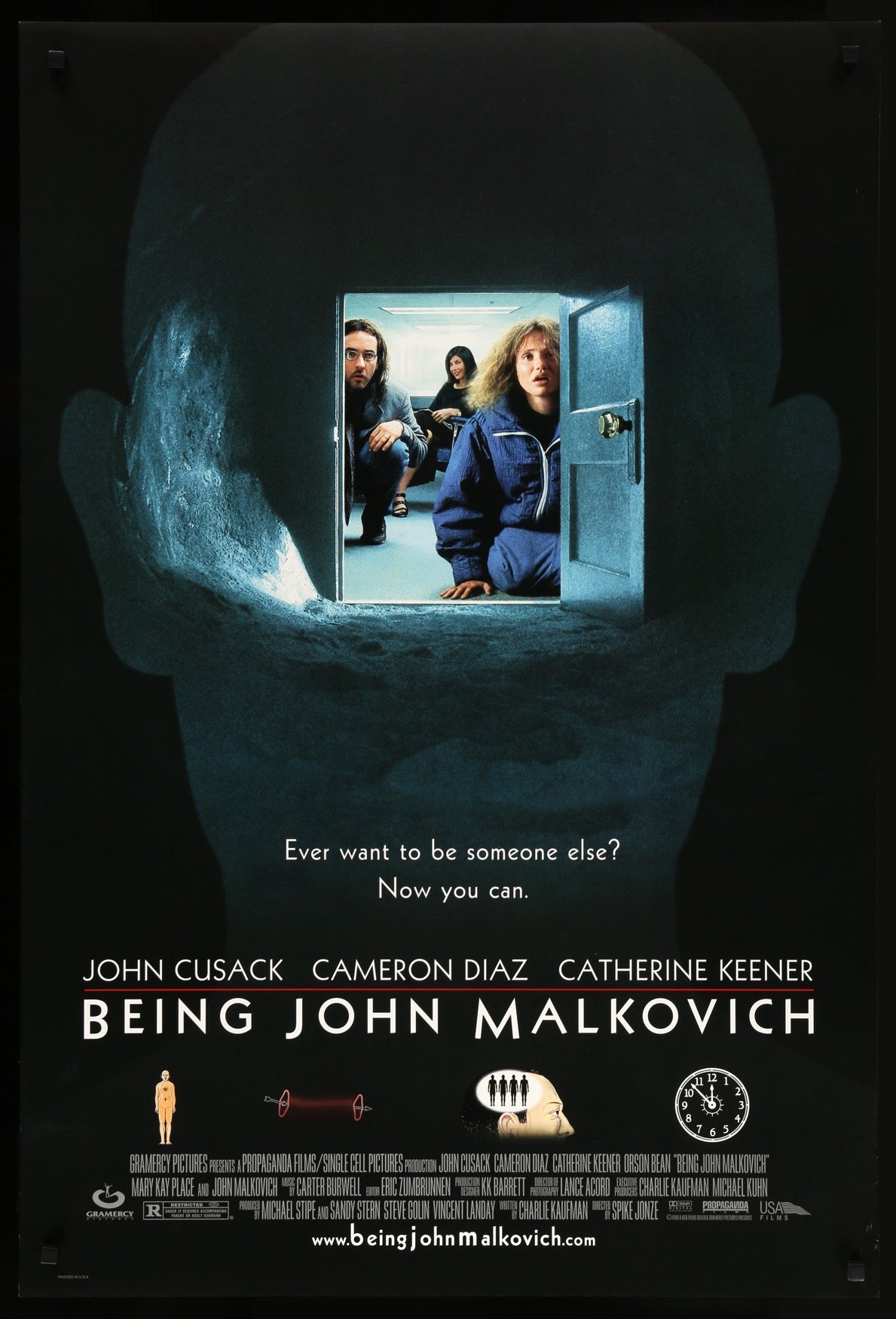 Being John Malkovich (1999) original movie poster for sale at Original Film Art - Vintage Movie Posters
