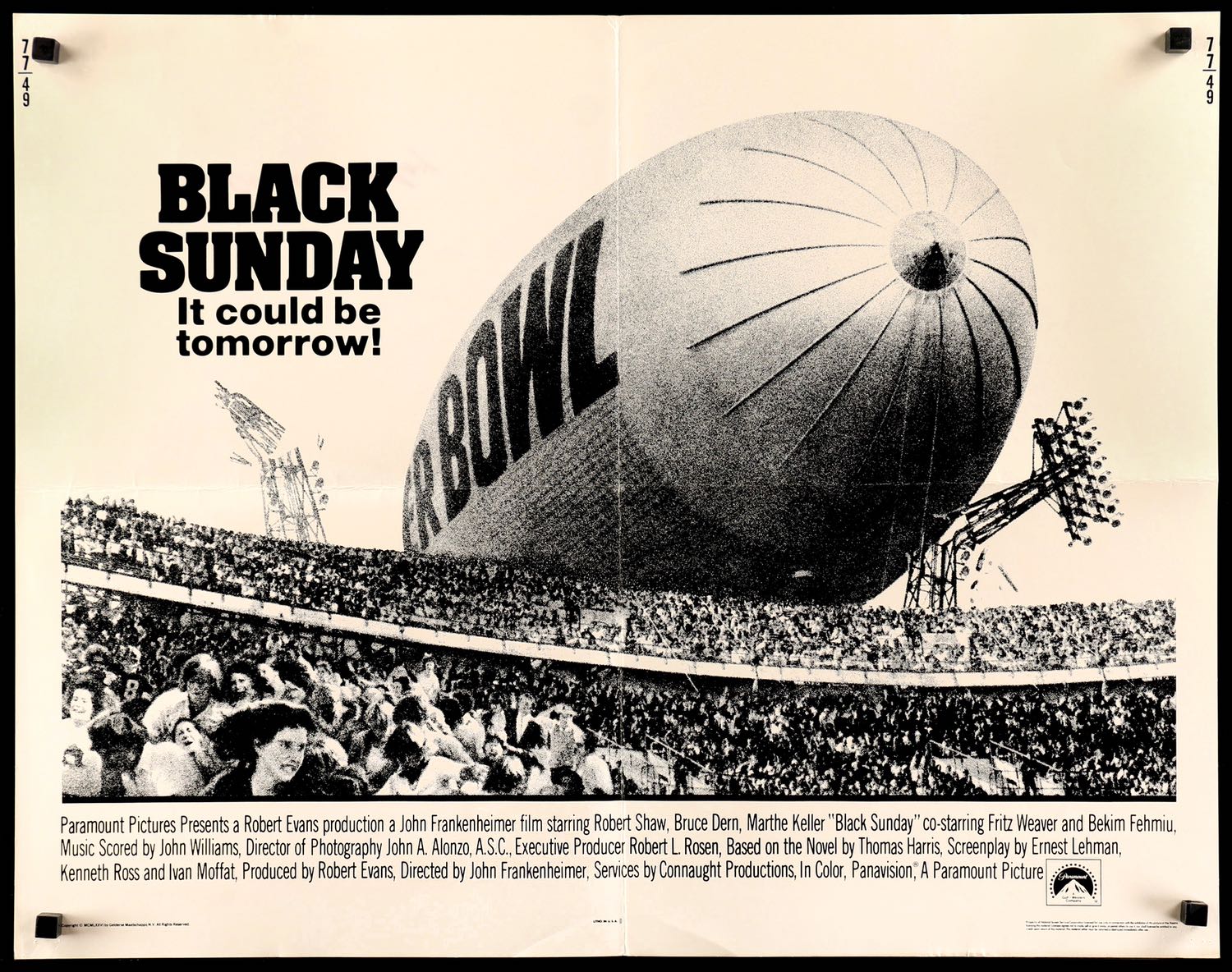 Black Sunday (1977) Original Half-Sheet Movie Poster - Original