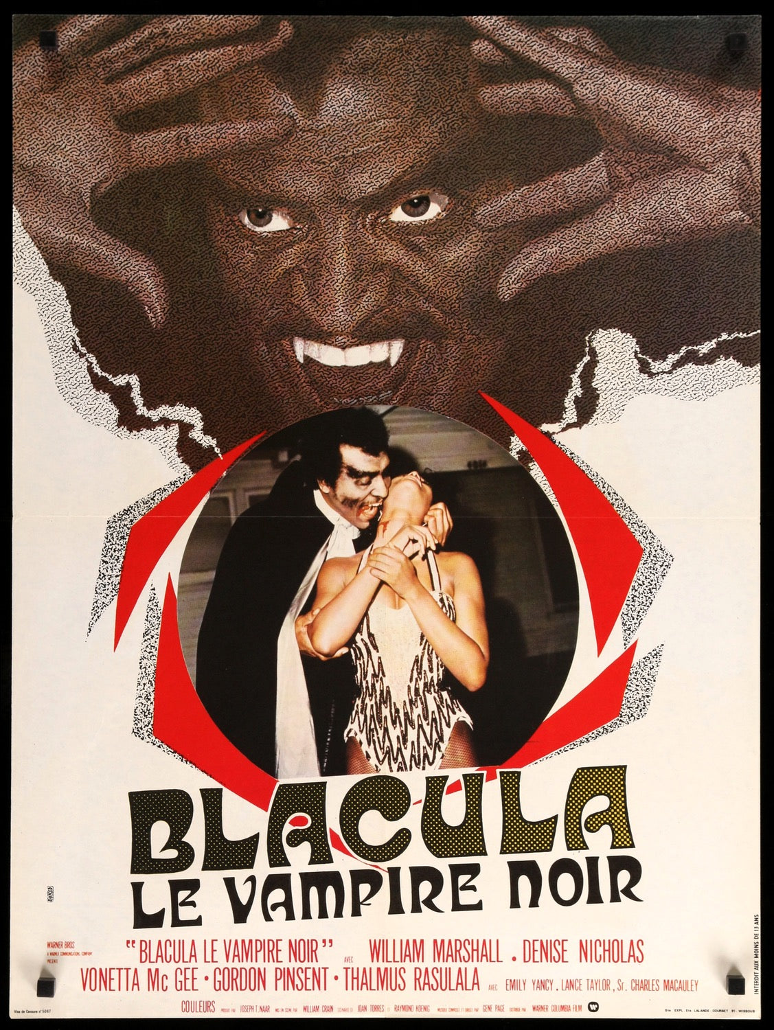 希少】吸血鬼ブラキュラ 1972年 映画ポスター BLACULA ヴィンテージ Blacula (1972) Original French Movie Poster - Original Film Art