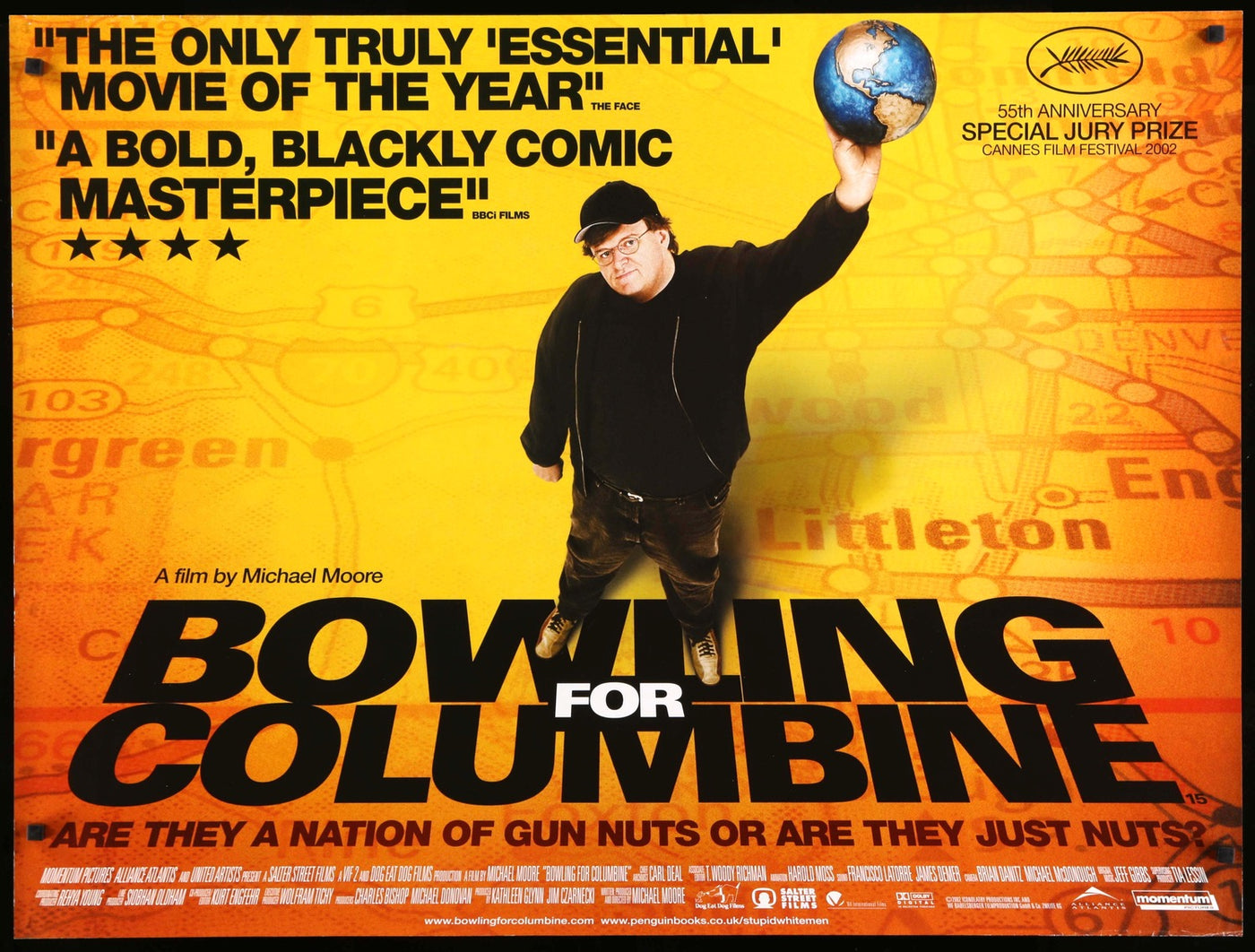 Bowling for Columbine (2002) Original British Quad Movie Poster Original Film Art Vintage