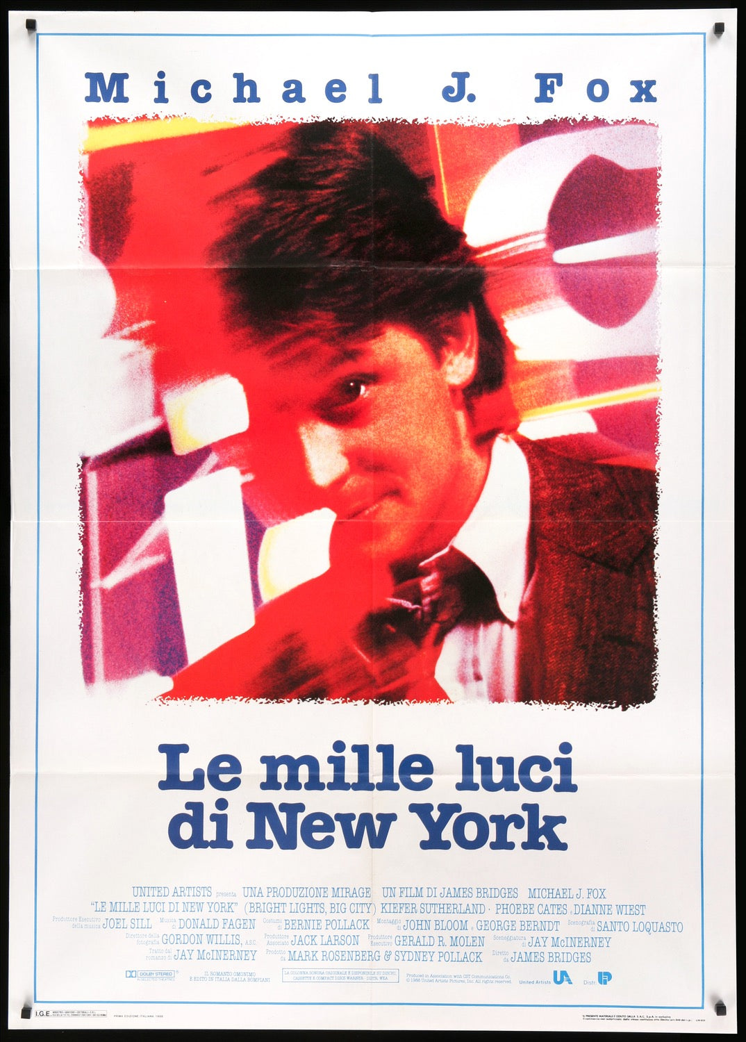 Bright Lights, Big City (1988) original movie poster for sale at Original Film Art