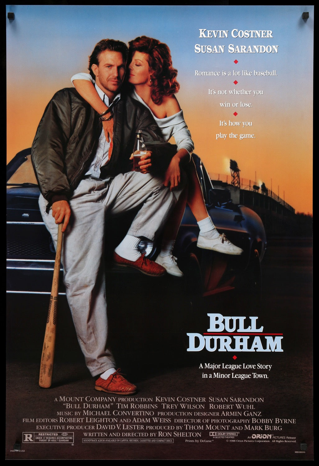 Bull Durham (1988) original movie poster for sale at Original Film Art - Vintage Movie Posters