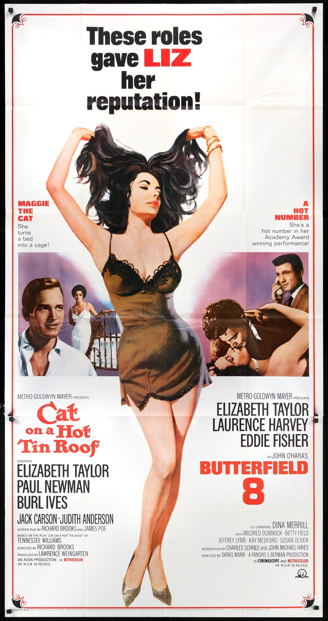 Cat on a Hot Tin Roof (1958) / Butterfield 8 (1960) original movie poster for sale at Original Film Art