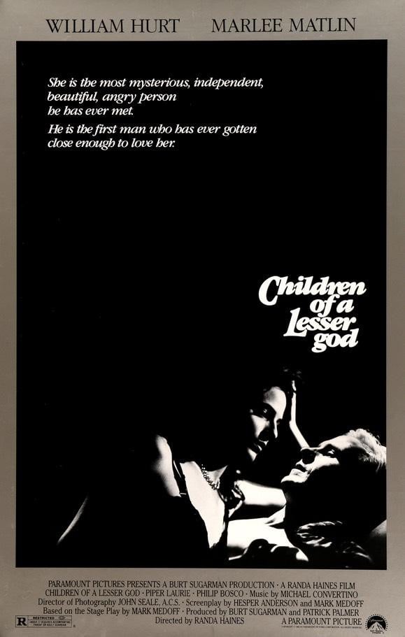 Children of a Lesser God (1986) original movie poster for sale at Original Film Art - Vintage Movie Posters