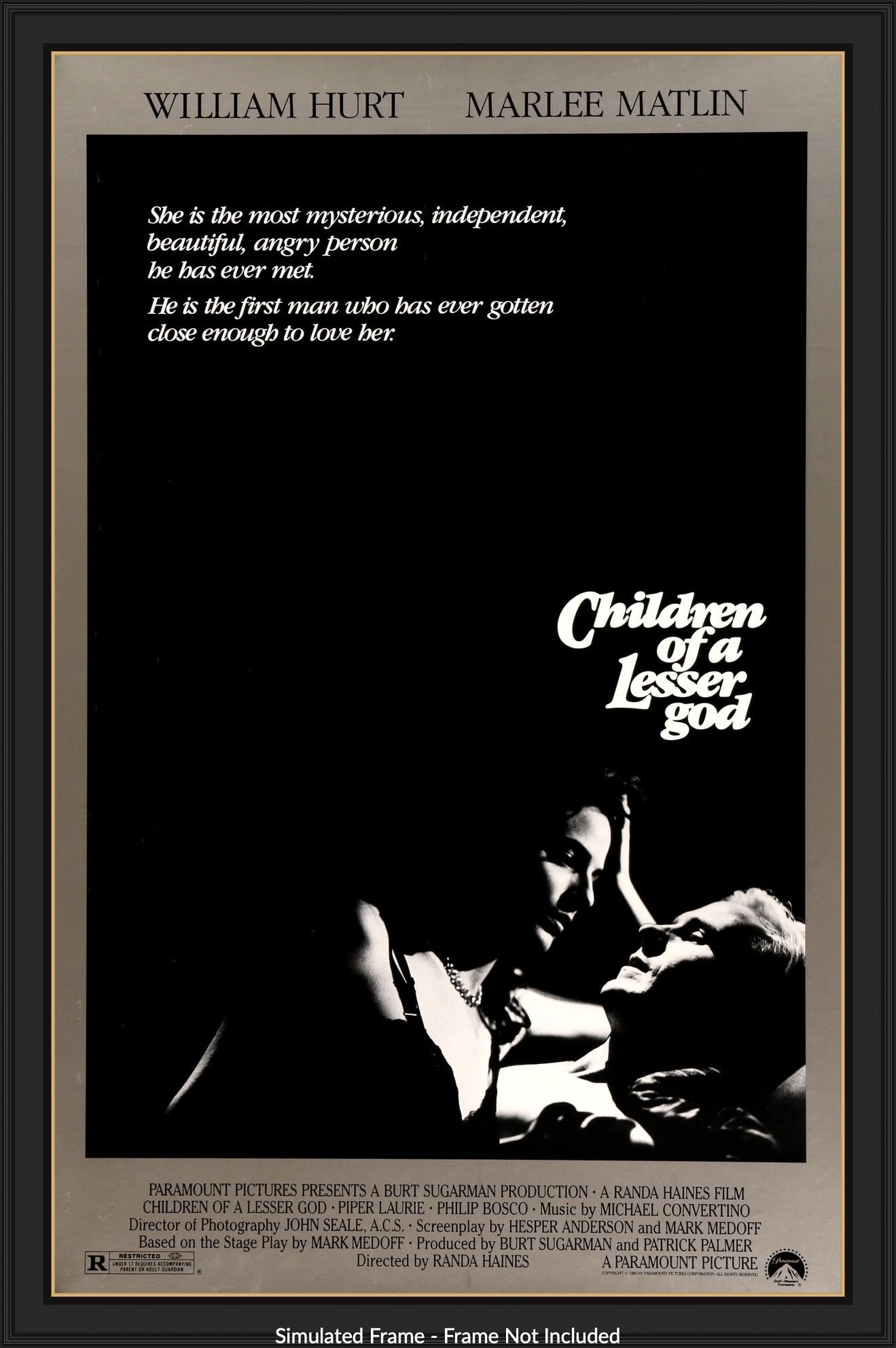 Children of a Lesser God (1986) original movie poster for sale at Original Film Art