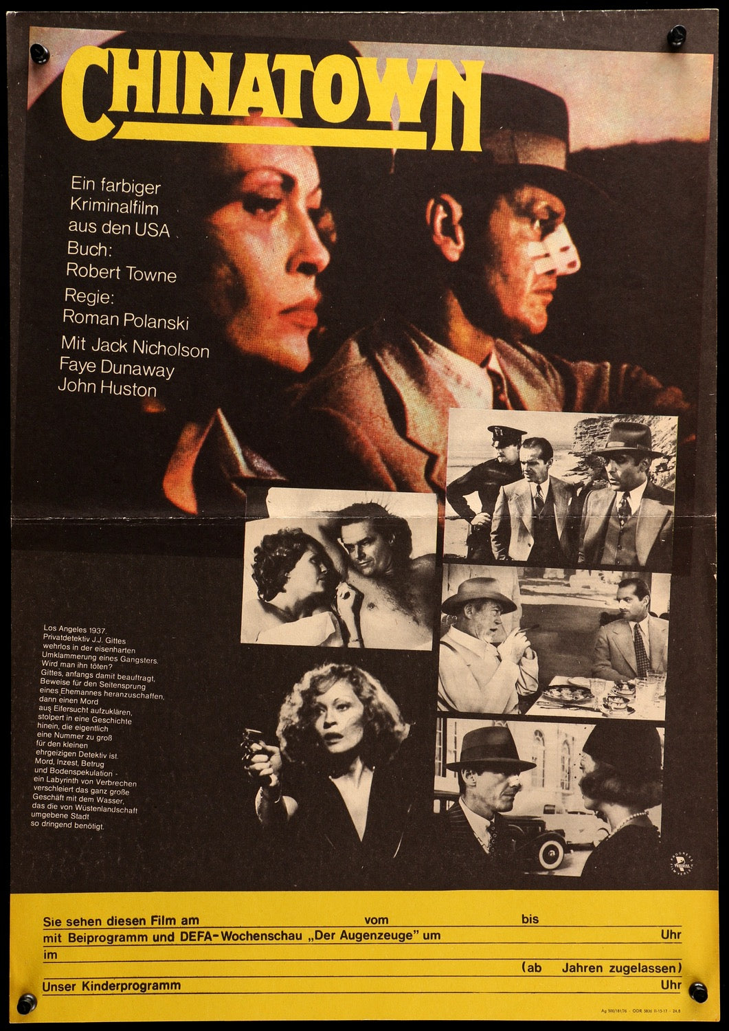 Chinatown (1974) original movie poster for sale at Original Film Art - Vintage Movie Posters