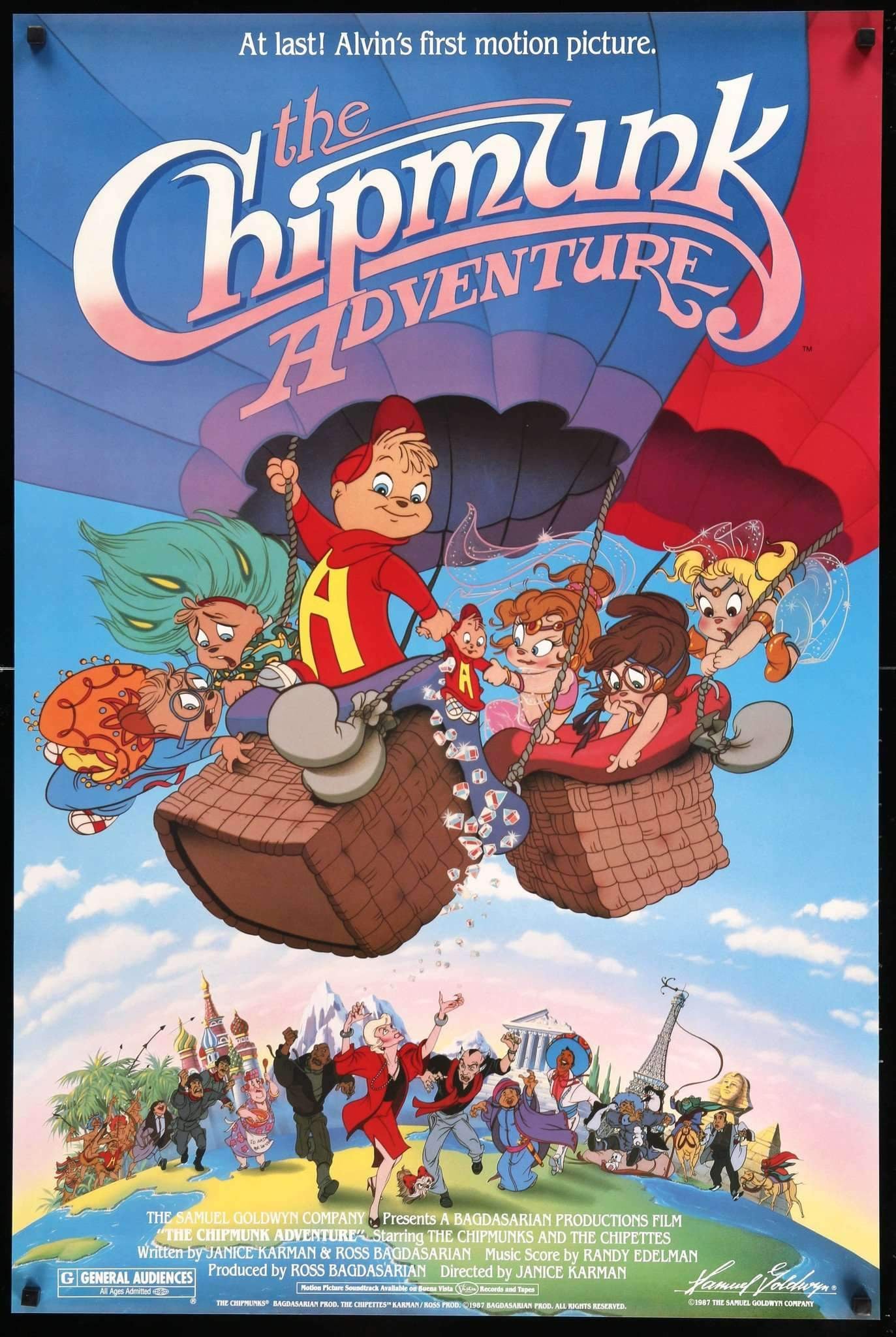 Chipmunk Adventure (1987) Original One Sheet Movie Poster - 27" x 41