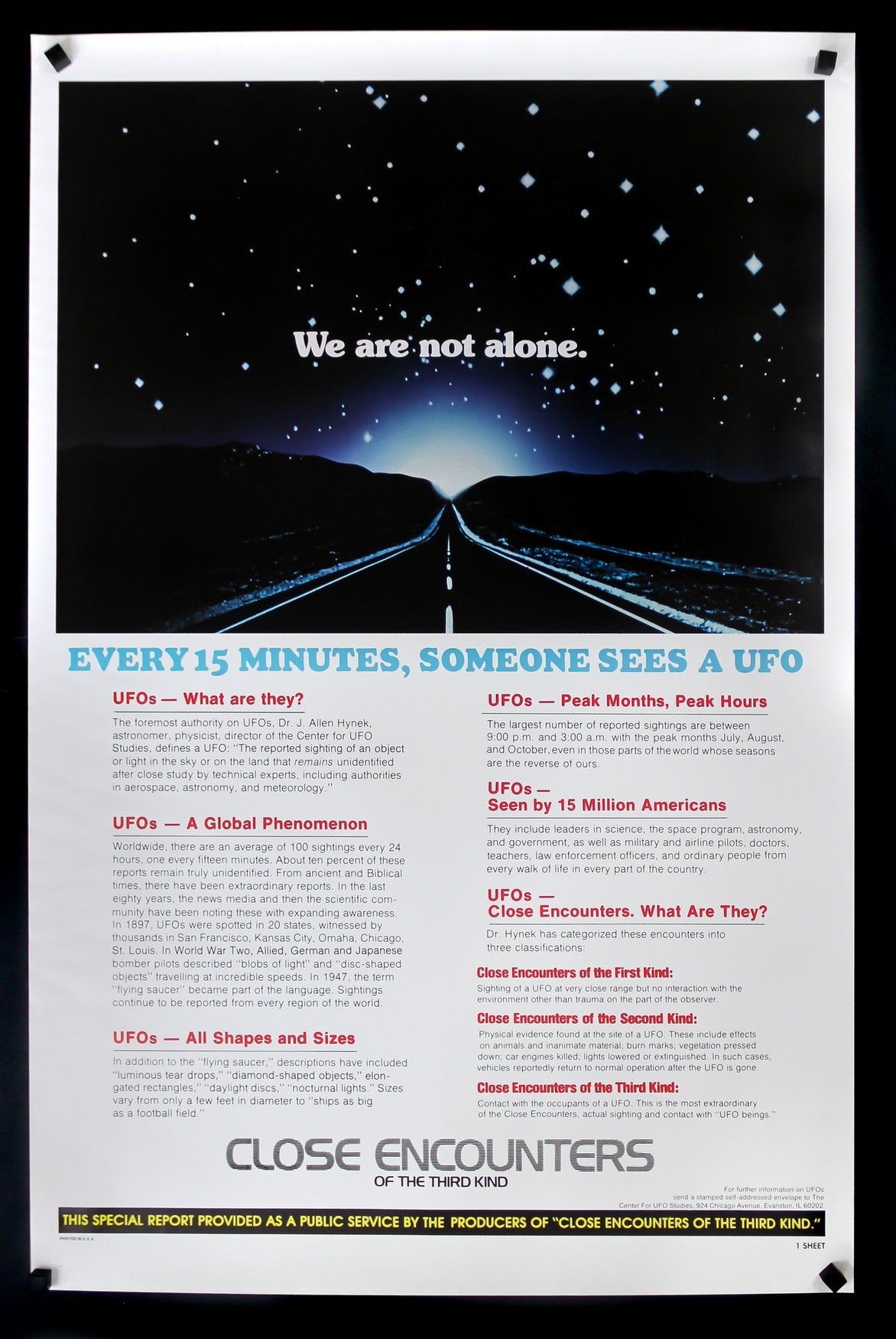 Close Encounters of the Third Kind (1977) original movie poster for sale at Original Film Art - Vintage Movie Posters