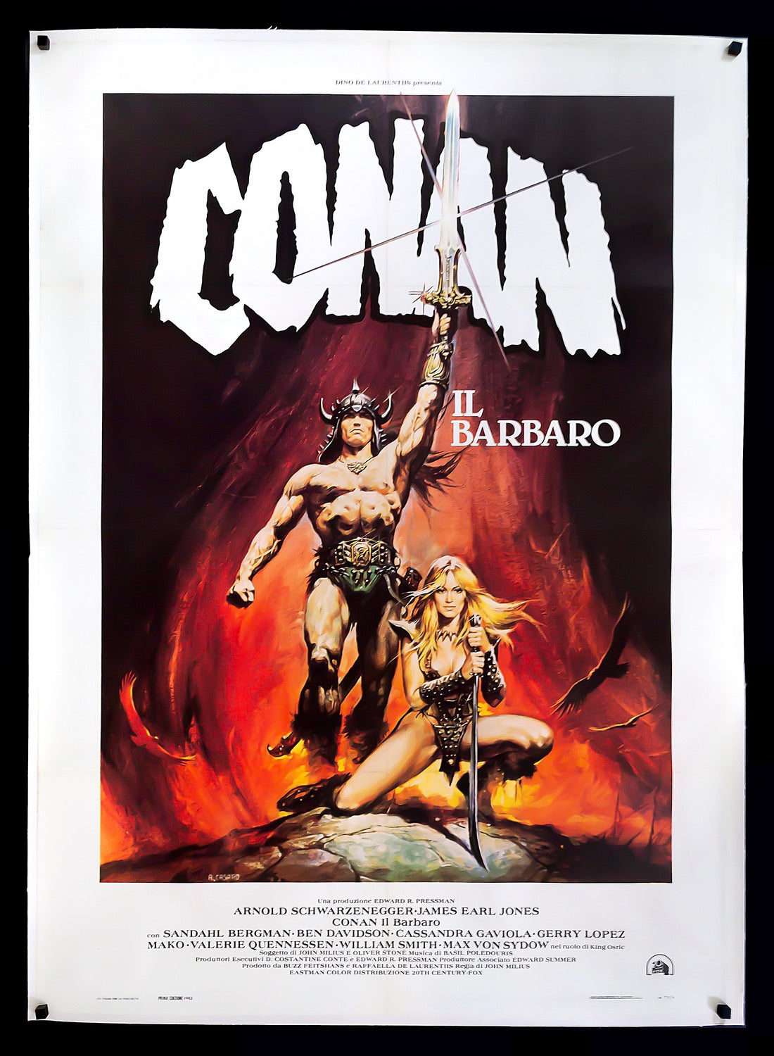 Conan el bárbaro (1982) Original italiano 2 Fogli póster de película -  Original Film Art - Vintage Movie Posters