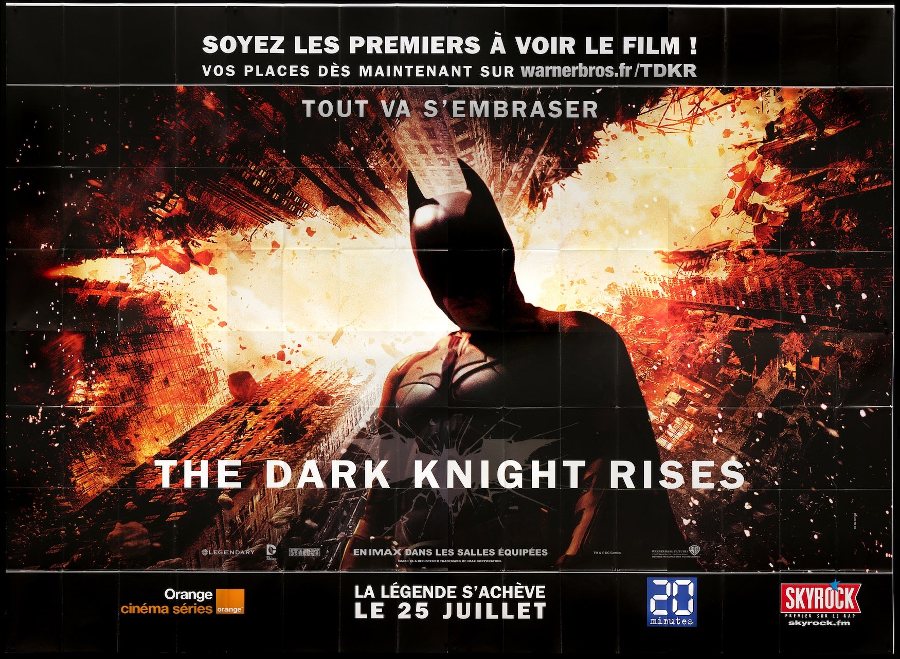 Dark Knight Rises (2012) Original French Panel Movie Poster