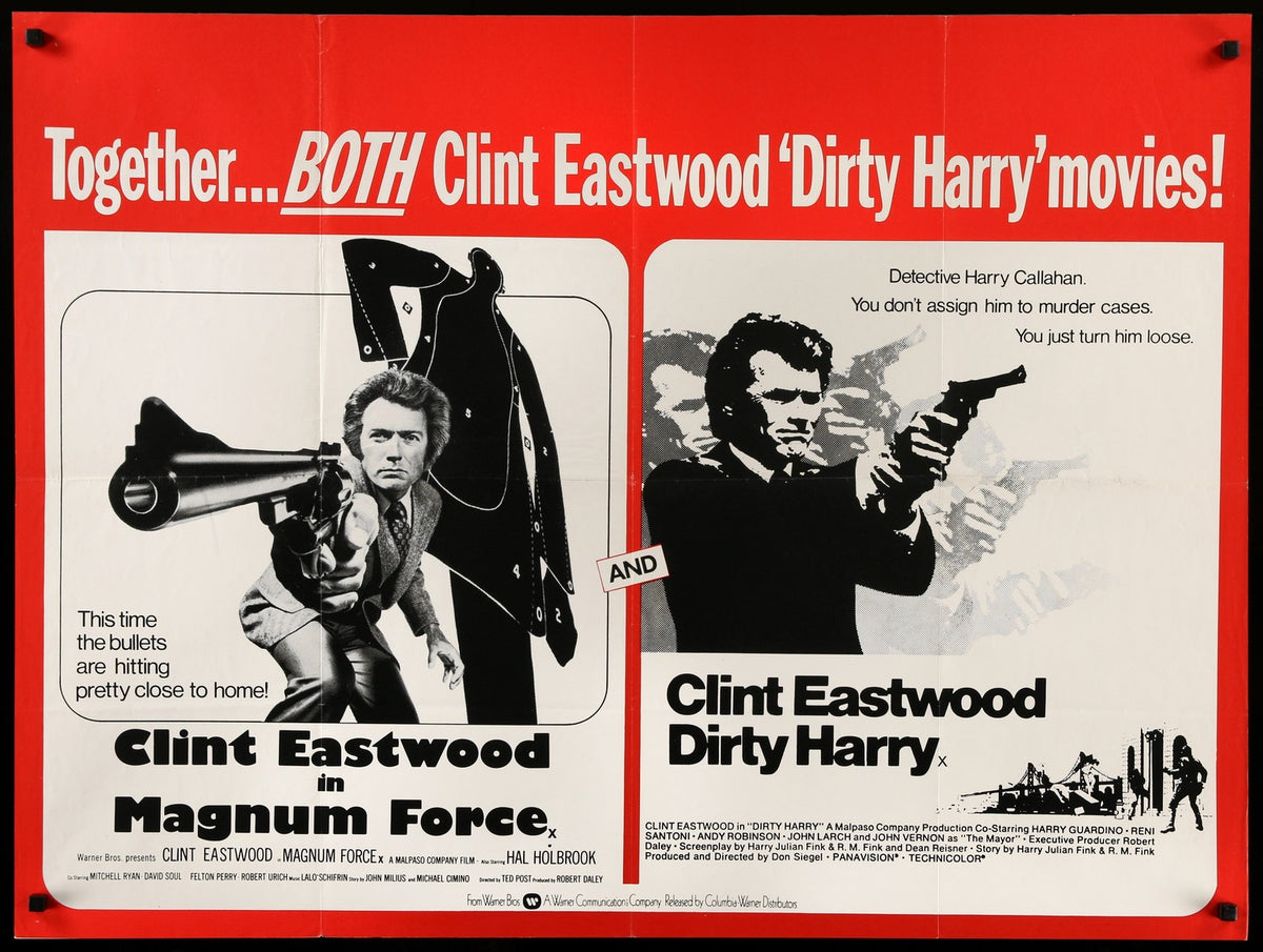 Dirty Harry (1971) / Magnum Force (1973) original movie poster for sale at Original Film Art