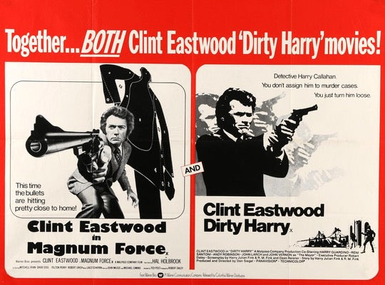Dirty Harry (1971) / Magnum Force (1973) original movie poster for sale at Original Film Art