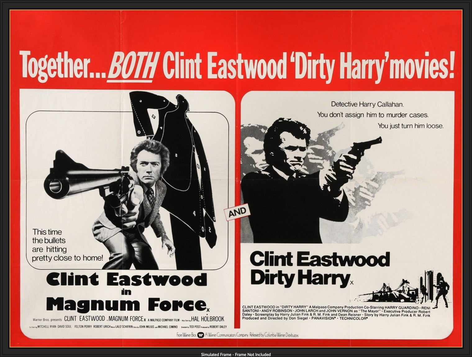 Dirty Harry (1971) / Magnum Force (1973) original movie poster for sale at Original Film Art