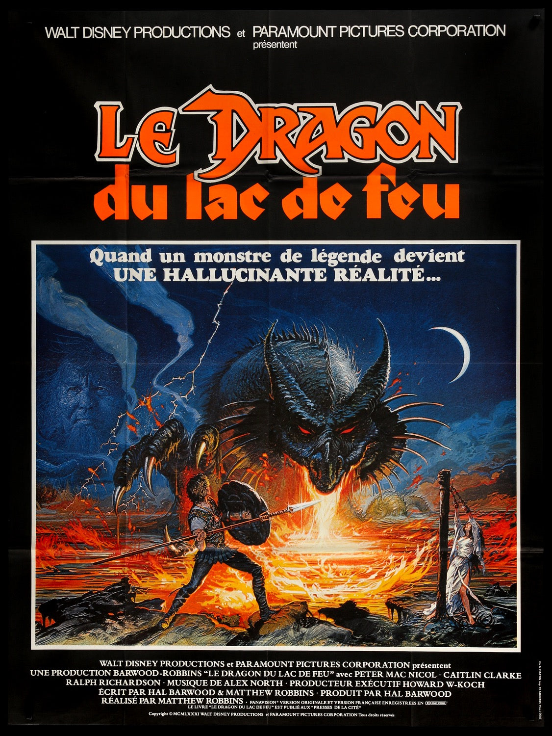 Dragonslayer (1981) Original French Grande Movie Poster - Original Film Art  - Vintage Movie Posters