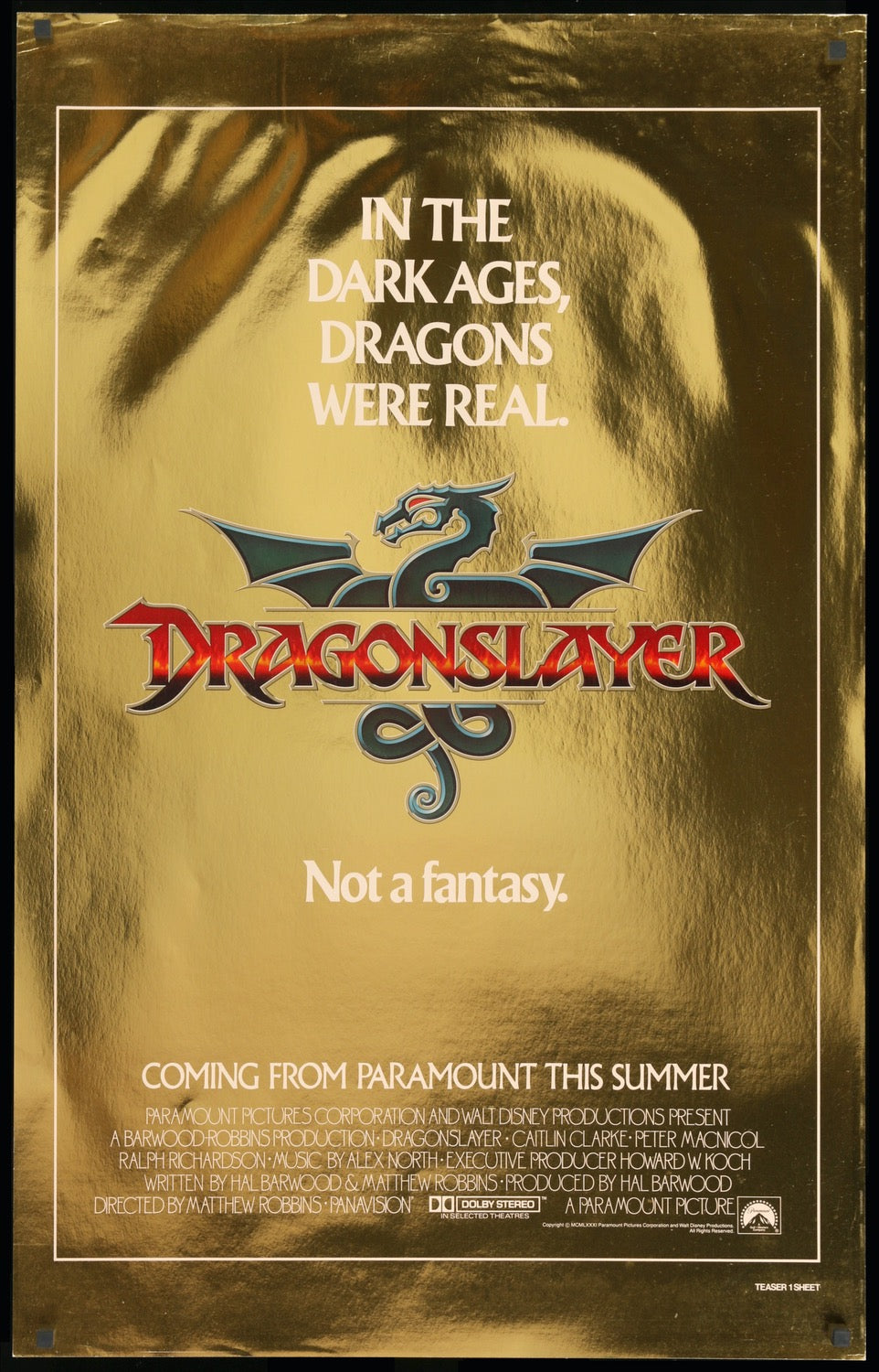 Dragonslayer (1981) original movie poster for sale at Original Film Art - Vintage Movie Posters