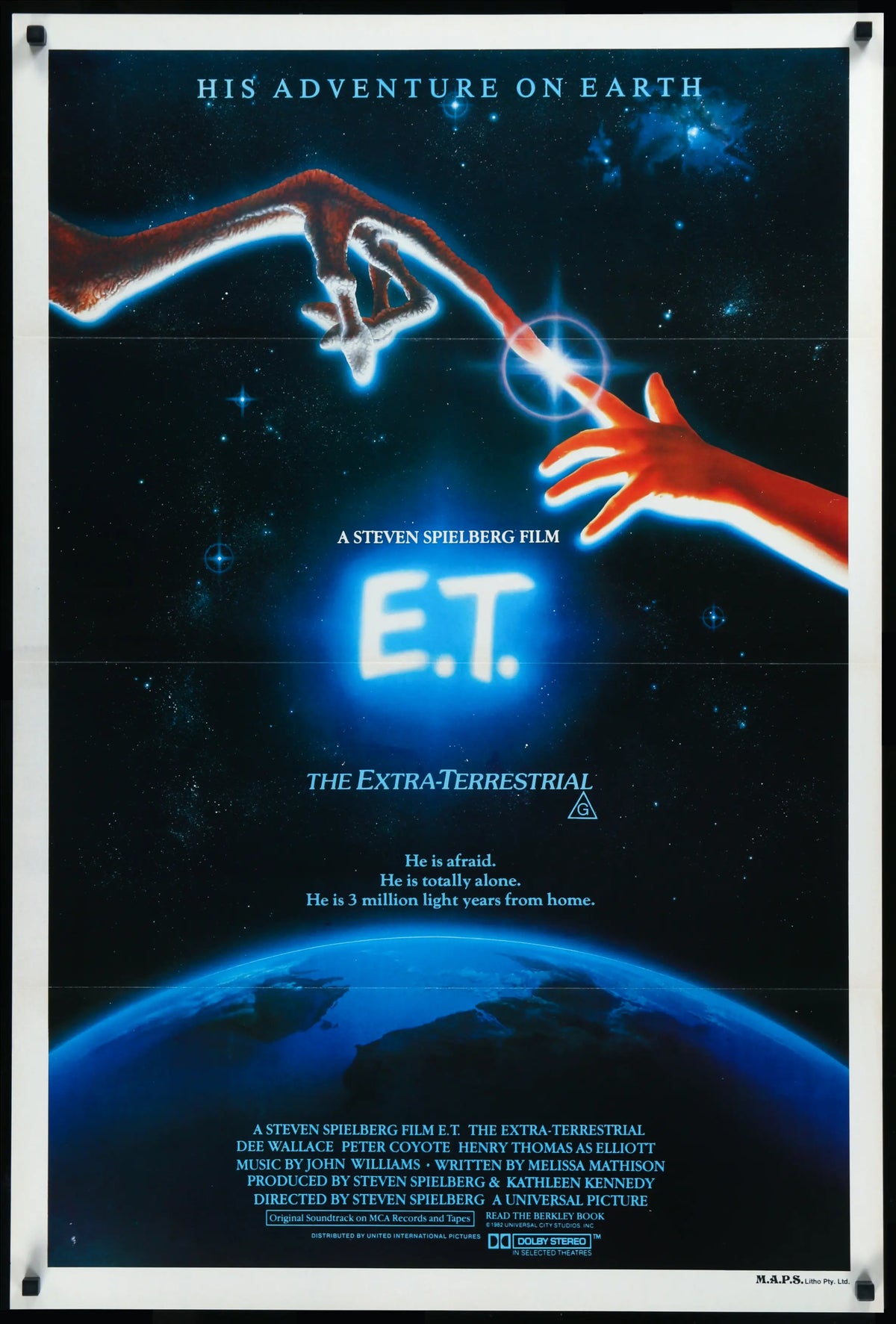 E.T. The Extra Terrestrial (1982) original movie poster for sale at Original Film Art - Vintage Movie Posters