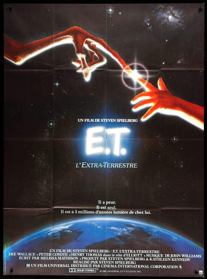 E T The Extra Terrestrial 1982 Original French Grande Movie Poster E T The Extra Terrestrial 1982 Original French Grande Movie Poster