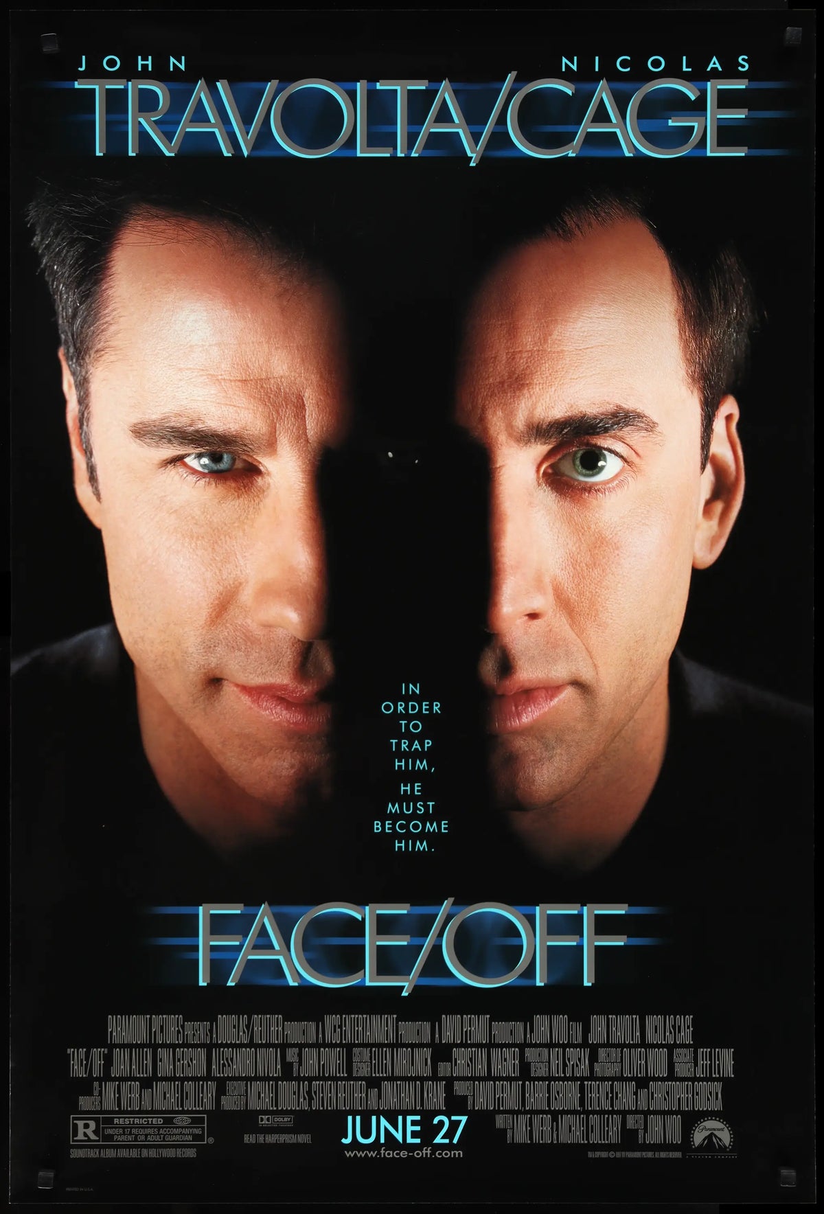 Face/Off (1997) original movie poster for sale at Original Film Art - Vintage Movie Posters