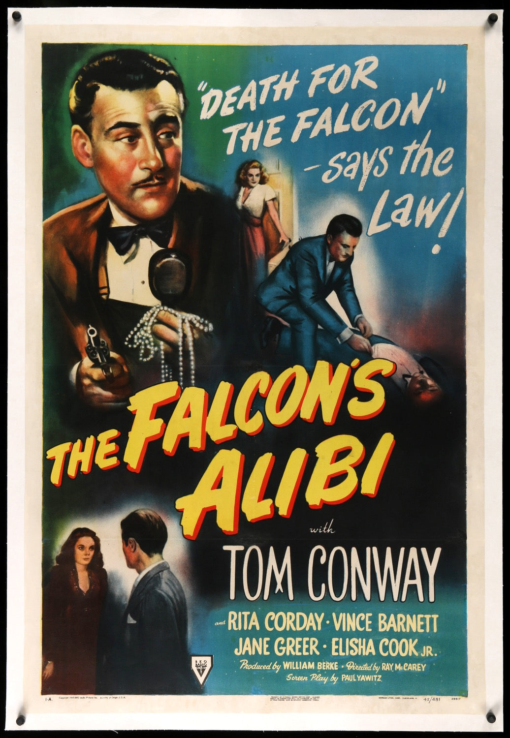 Falcon&#39;s Alibi (1946) original movie poster for sale at Original Film Art - Vintage Movie Posters