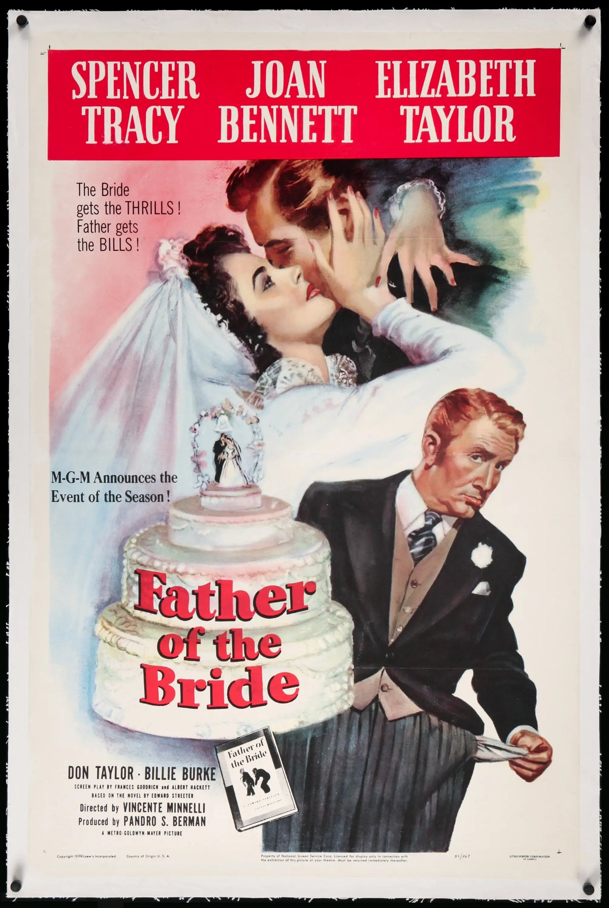 Father of the Bride (1950) original movie poster for sale at Original Film Art