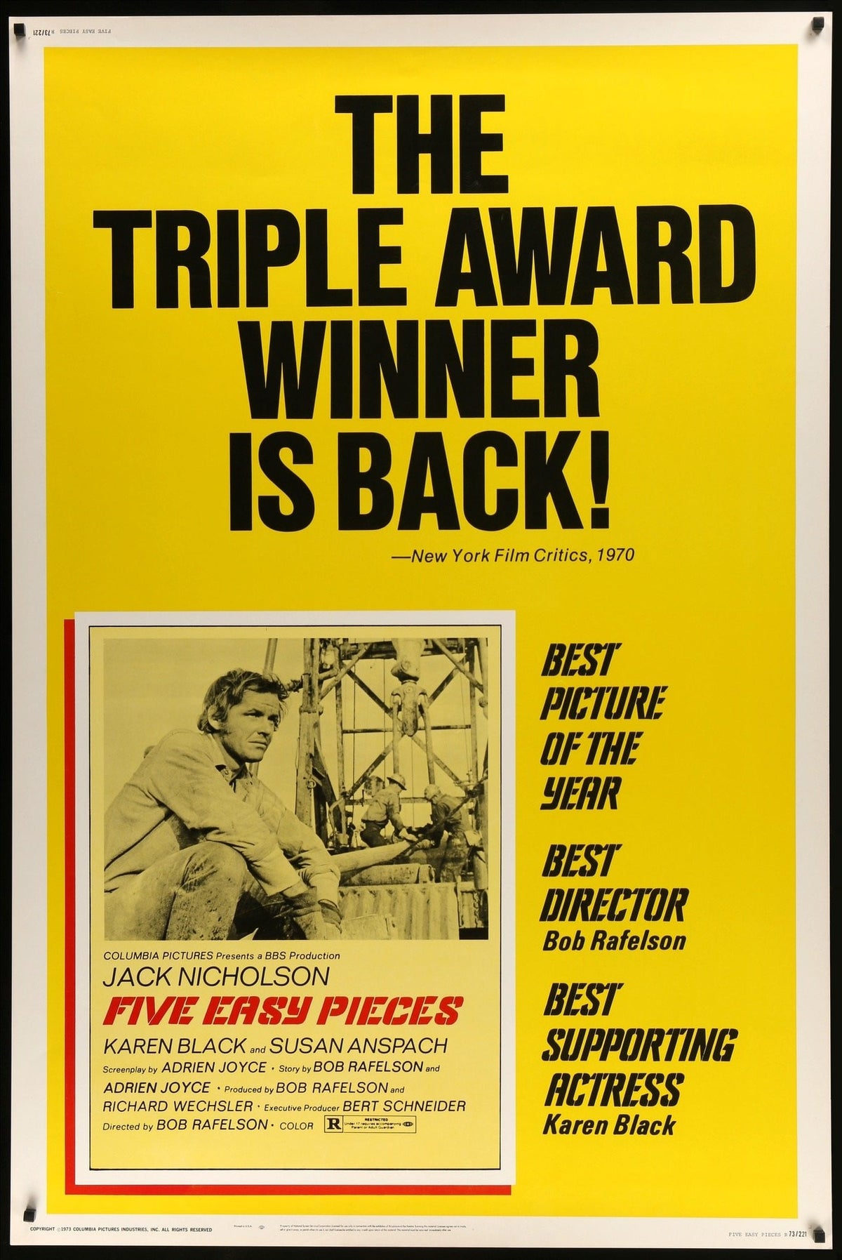 Five Easy Pieces (1970) original movie poster for sale at Original Film Art
