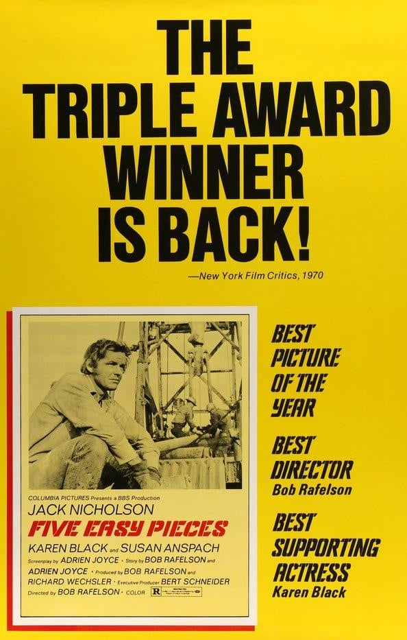 Five Easy Pieces (1970) original movie poster for sale at Original Film Art - Vintage Movie Posters