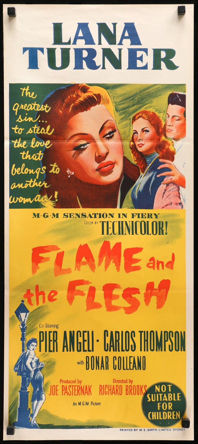 Flame and the Flesh (1954) original movie poster for sale at Original Film Art