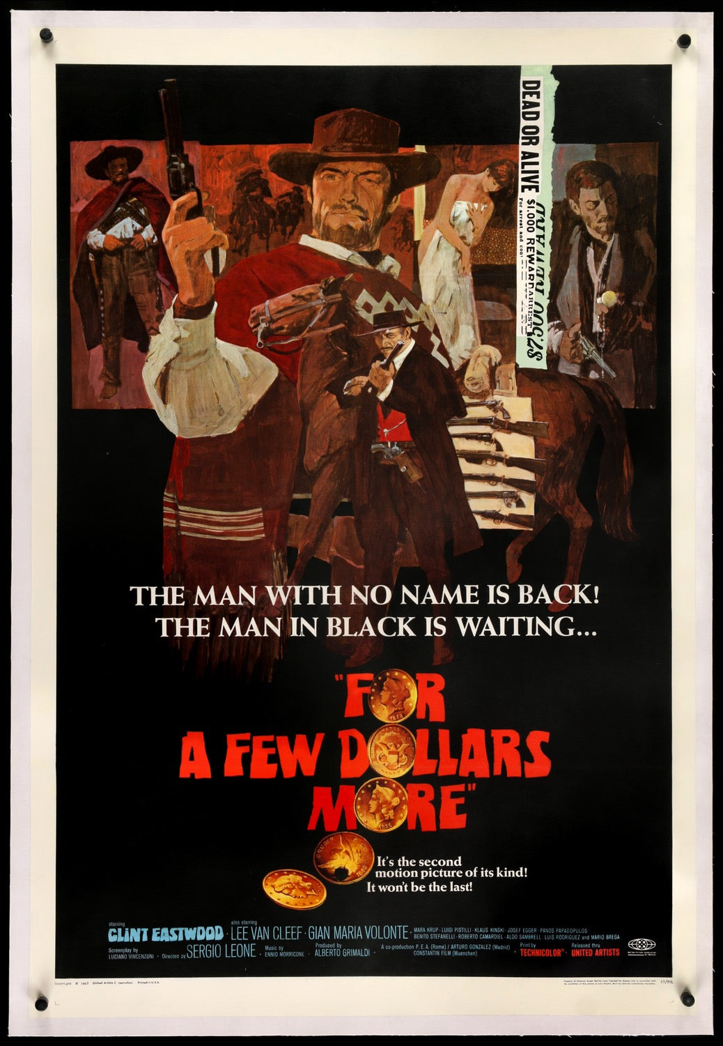 For a Few Dollars More (1965) original movie poster for sale at Original Film Art - Vintage Movie Posters