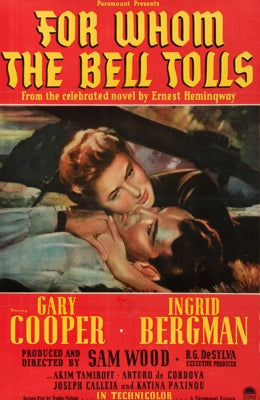 For Whom the Bell Tolls (1943) original movie poster for sale at Original Film Art - Vintage Movie Posters