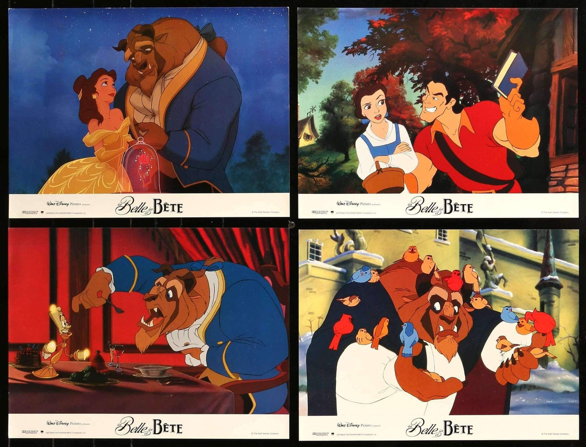 Beauty and the Beast (1991) Set of 12 French Lobby Cards - 12&quot; x 16&quot; original movie poster for sale at Original Film Art