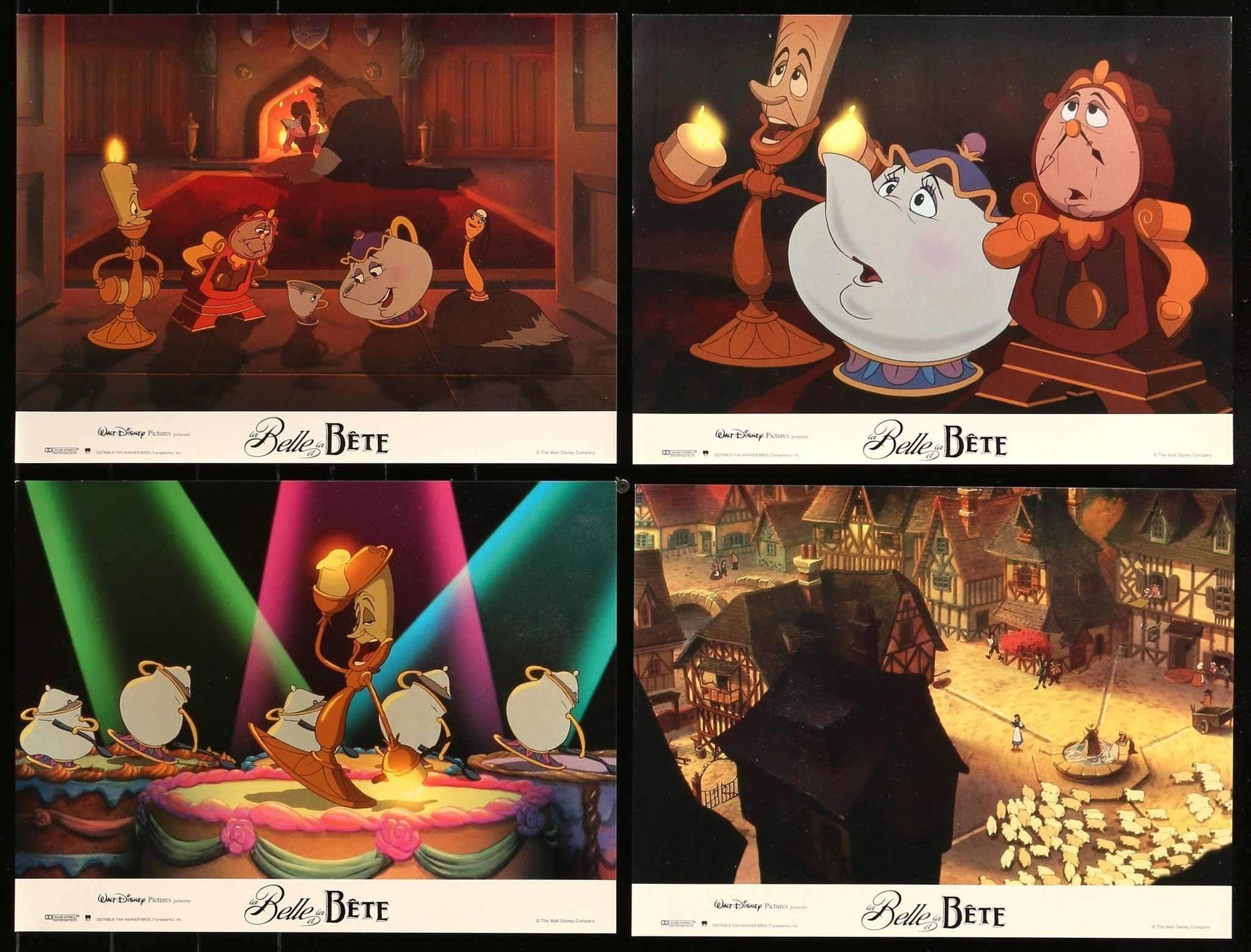 Beauty and the Beast (1991) Set of 12 French Lobby Cards - 12" x 16" original movie poster for sale at Original Film Art